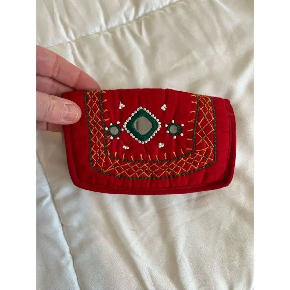 New Indian Wallet Red Handmade - Picture 3 of 5